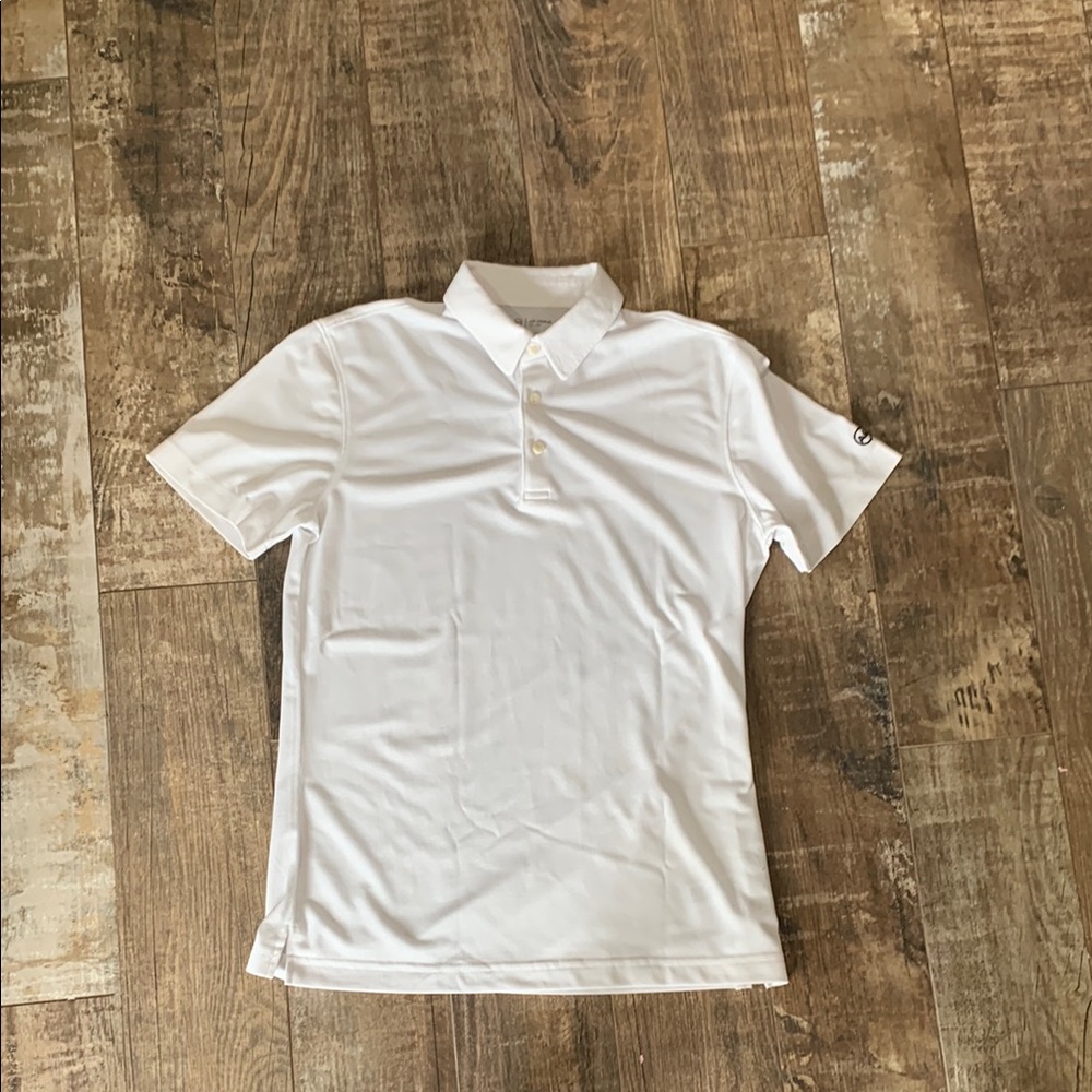 AG Men’s White Polo Shirt with embroidered logo